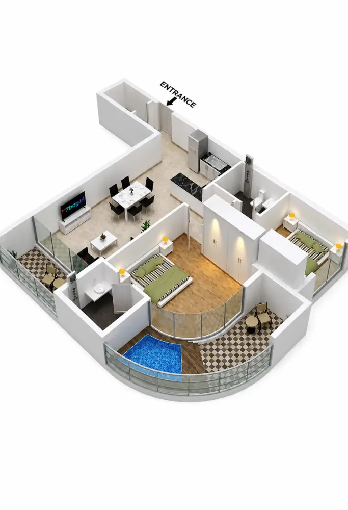 Luxenest | Royal Arabian Haven Luxury 2BR w/ Pool